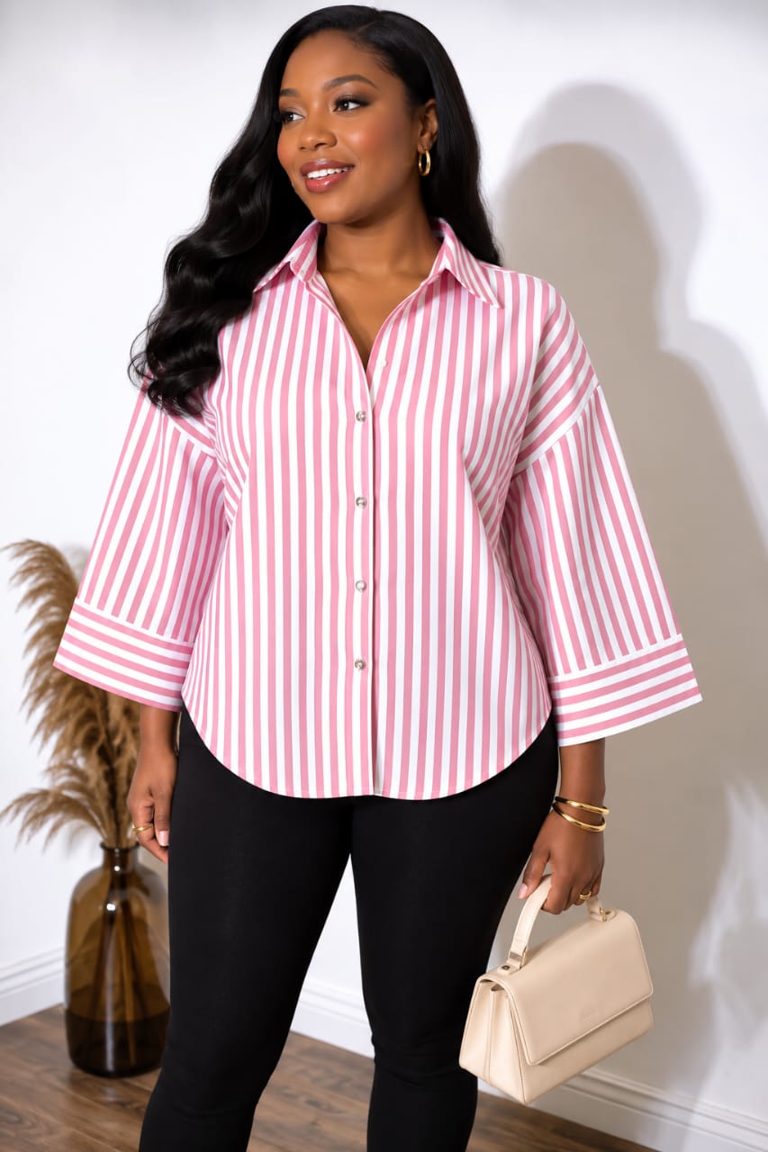 Chemise oversize rayée femme