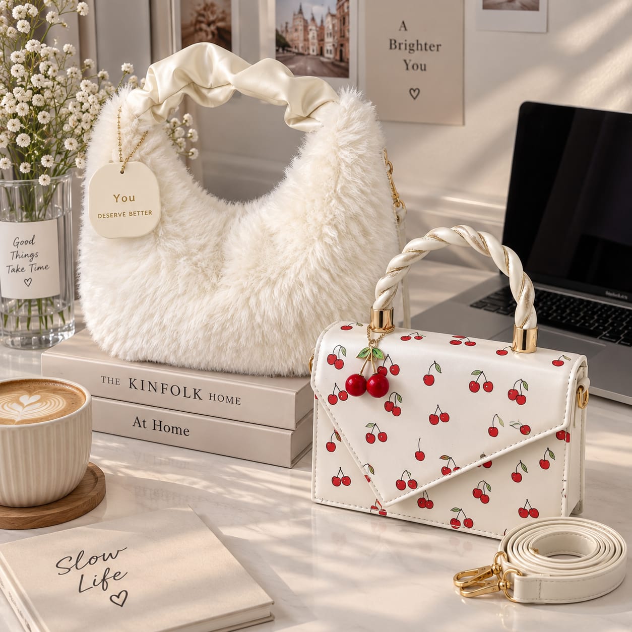 Sac moelleux fausse fourrure "You Deserve Better"
